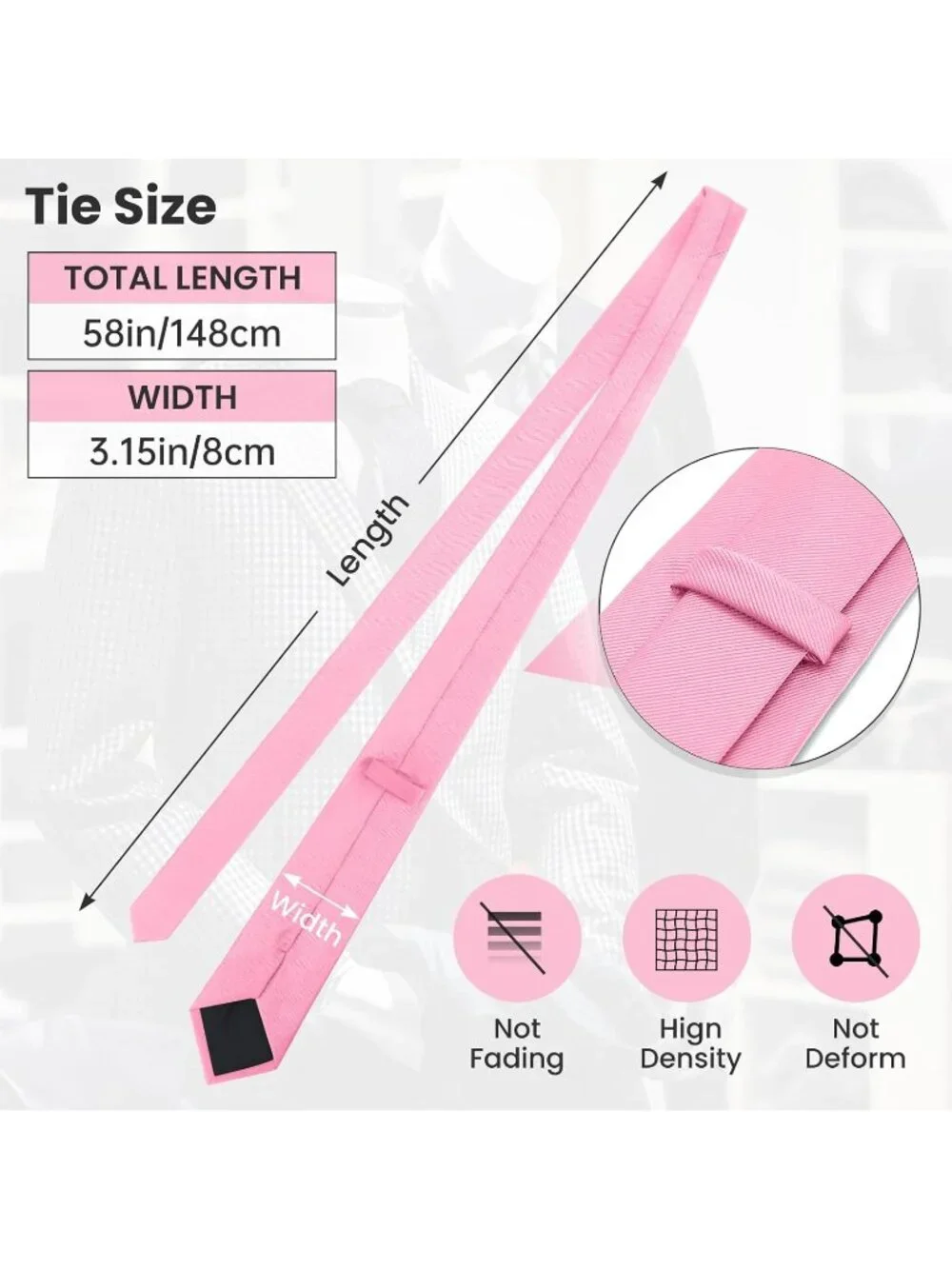 Mens Pink Twill Diagonal Textured Silk Formal Classic Necktie For Business Dress